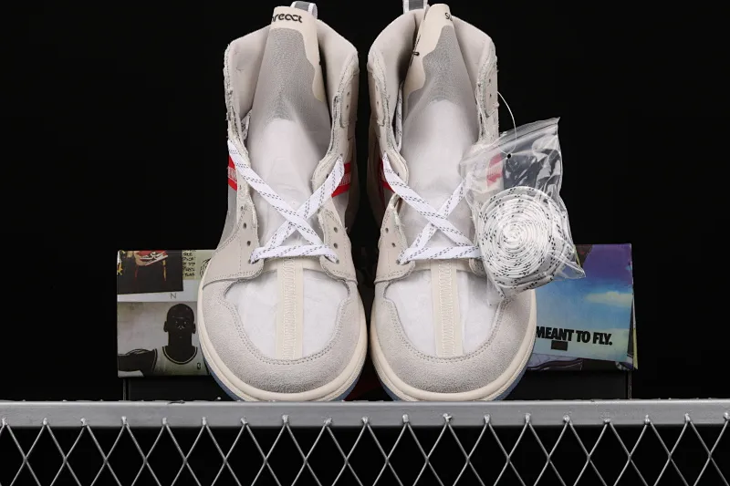 All Categories Air Jordan Jordan Series Basketball Shoes Air Jordan 1 High Element87 x Air Jordan 1 AJ1 Shoe King P.J. Tucker Customized Version Joe 1 White and Red Customized Model 555088-087